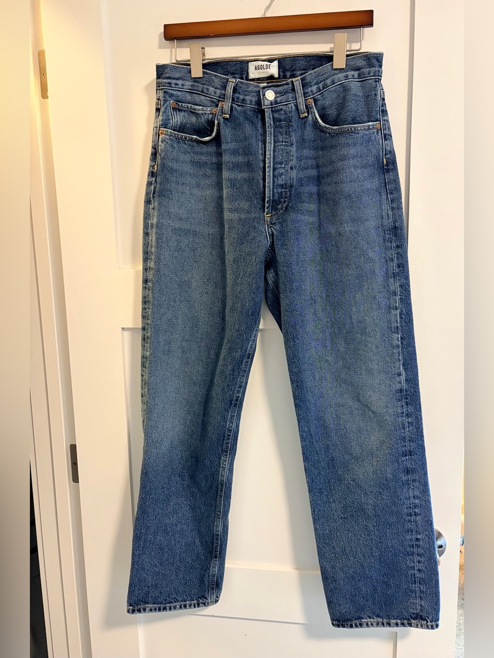 Agolde 90s Medium Blue Straight Jeans